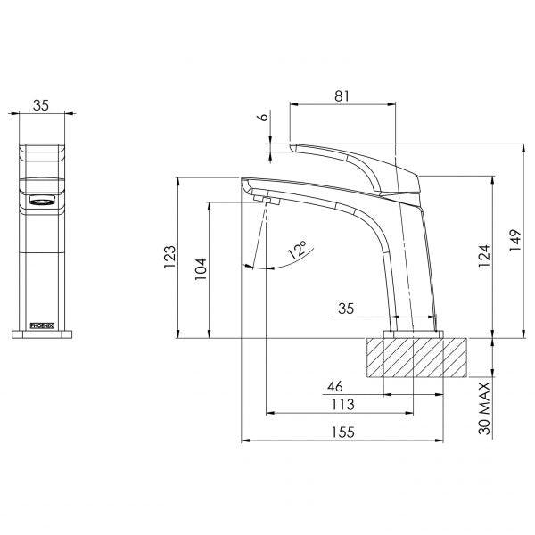 Phoenix Rush Basin Mixer-Brushed Nickel - Burdens Plumbing