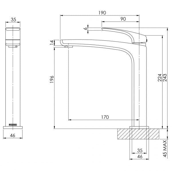 Phoenix Rush Vessel Mixer-Brushed Nickel - Burdens Plumbing