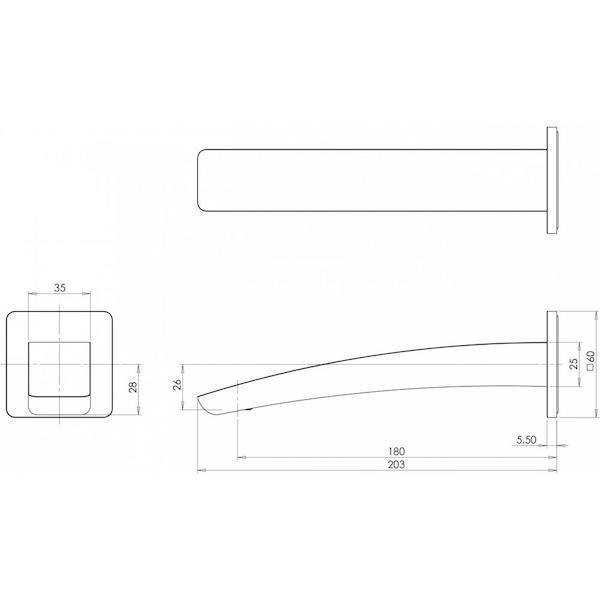 Phoenix Rush Wall Basin/Bath Outlet-Chrome - Burdens Plumbing