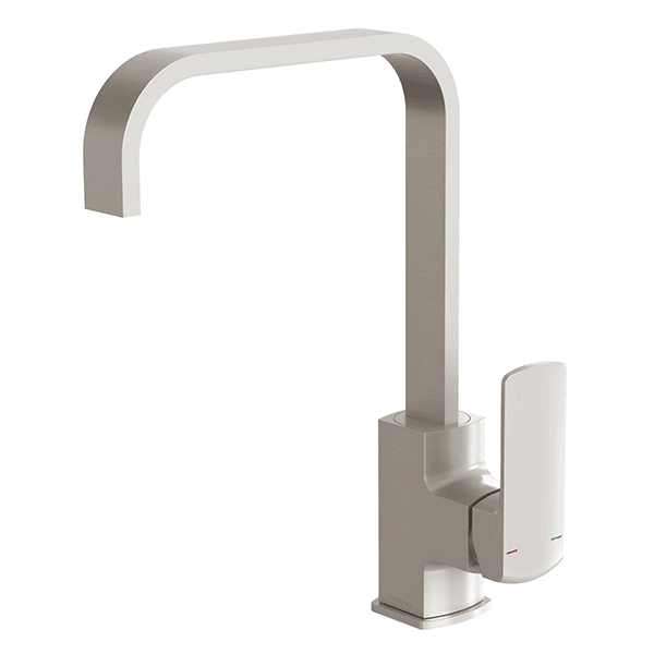 Phoenix Teva Sink Mixer 200mm Squareline Brushed Nickel - Burdens Plumbing