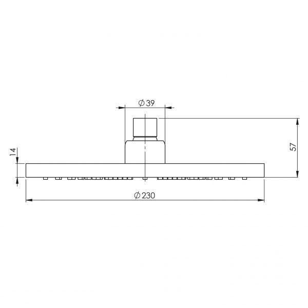 Phoenix Vivid Shower Rose 230mm Round - Brushed Nickel - Burdens Plumbing