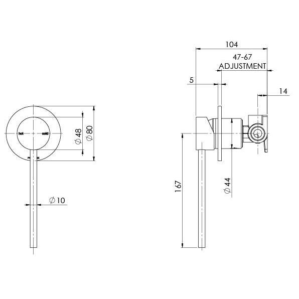 Phoenix Vivid Shower/Wall Mixer - Extended Lever - Burdens Plumbing