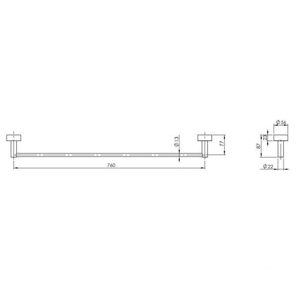 Phoenix Vivid Single Towel Rail 760mm - Burdens Plumbing