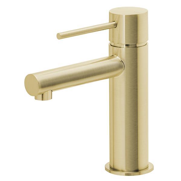 Phoenix Vivid Slimline Basin Mixer-Brushed Gold - Burdens Plumbing