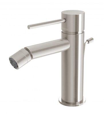 PHOENIX VIVID SLIMLINE BIDET MIXER WITH POP-UP WASTE BRUSHED NICKEL VS716-40 - Burdens Plumbing