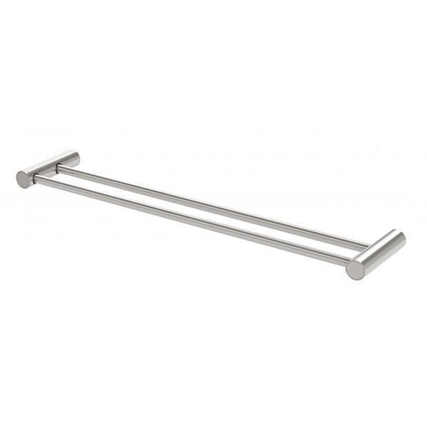 Phoenix Vivid Slimline Double Towel Rail - Brushed Nickel - Burdens Plumbing