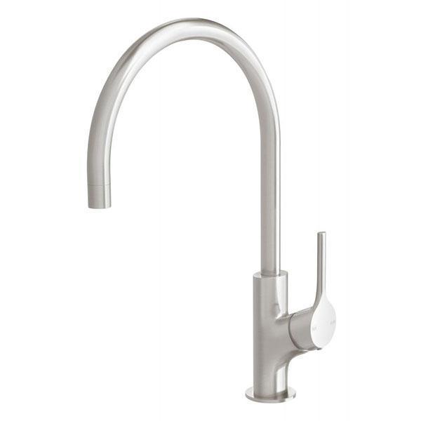 Phoenix Vivid Slimline Oval Sink Mixer 220mm Gooseneck - Brushed Nickel - Burdens Plumbing