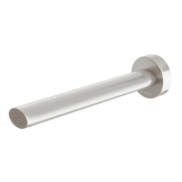 Phoenix Vivid Slimline Oval Wall Bath Outlet 180mm Brushed Nickel Vv776-40 - Burdens Plumbing