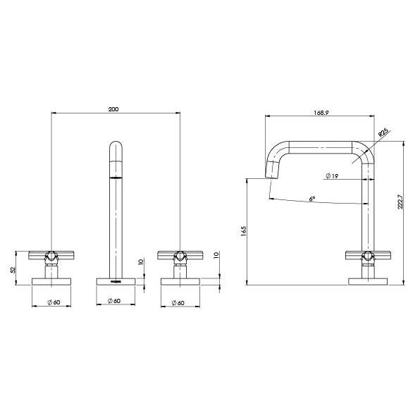 Phoenix Vivid Slimline Plus Basin Set - Brushed Nickel - Burdens Plumbing