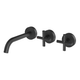 Phoenix Vivid Slimline Plus Wall Basin/Bath Hostess Set 180mm Matte Black - Burdens Plumbing