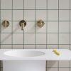 Phoenix Vivid Slimline Plus Wall Basin/Bath Outlet 180mm - Brushed Gold - Burdens Plumbing
