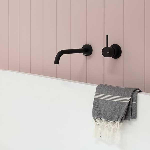 Phoenix Vivid Slimline Plus Wall Basin/Bath Outlet 180mm - Matte Black - Burdens Plumbing