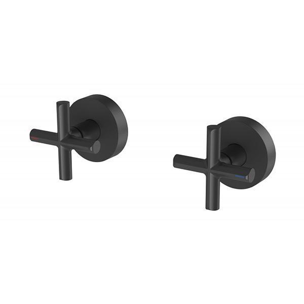 Phoenix Vivid Slimline Plus Wall Top Assemblies 15mm Extended Spindles - Matte Black - Burdens Plumbing