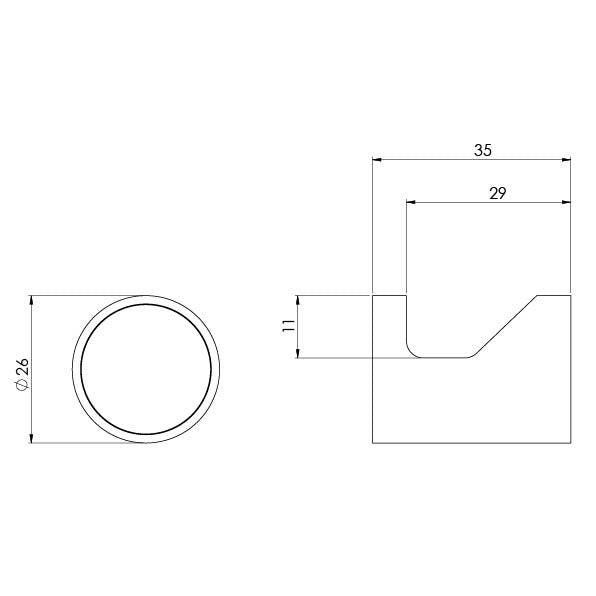 Phoenix Vivid Slimline Robe Hook - Brushed Nickel - Burdens Plumbing