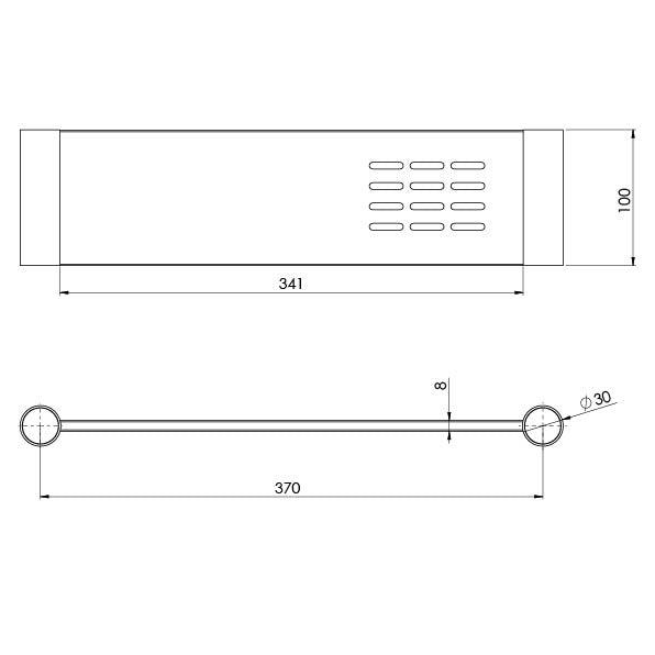 PHOENIX VIVID SLIMLINE SHOWER SHELF 370MM MATTE BLACK 111-8600-10 - Burdens Plumbing