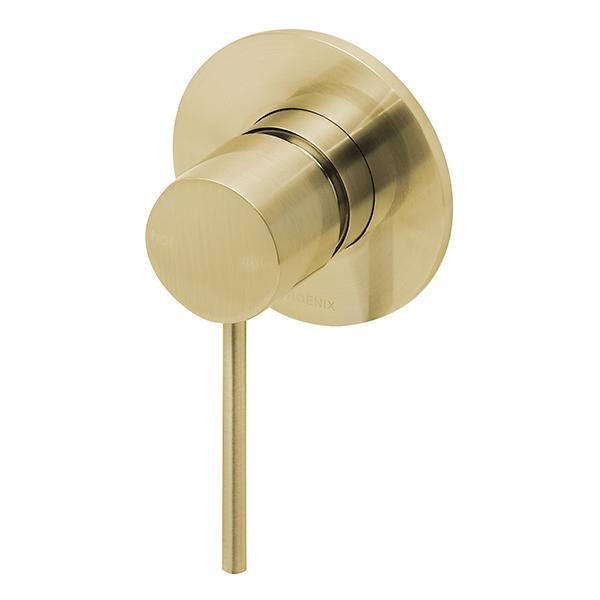 Phoenix Vivid Slimline Shower/Wall Mixer-Brushed Gold - Burdens Plumbing