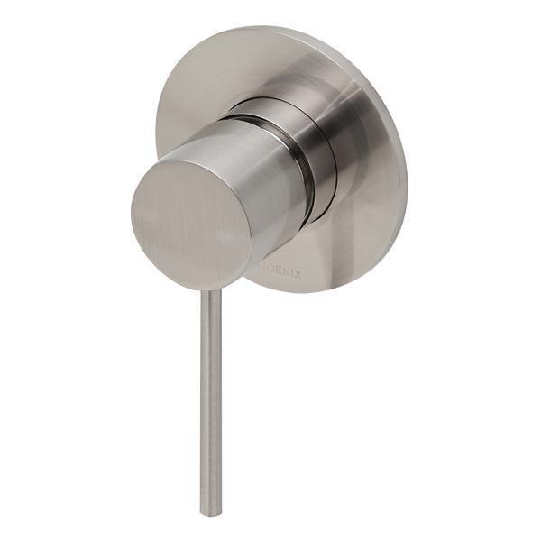 Phoenix Vivid Slimline Shower/Wall Mixer Brushed Nickel - Burdens Plumbing