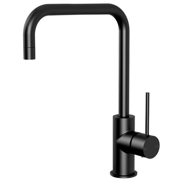 Phoenix Vivid Slimline Side Lever Sink Mixer 220mm Squareline-Matte Black - Burdens Plumbing