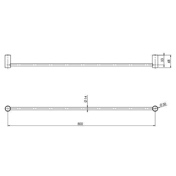 Phoenix Vivid Slimline Single Towel Rail Brushed Gold - Burdens Plumbing