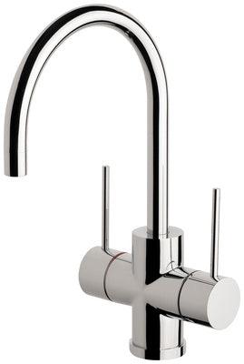 Phoenix Vivid Slimline Twin Hdl Sink Mixer 160mm Gooseneck Chrome Vs711 Chr - Burdens Plumbing