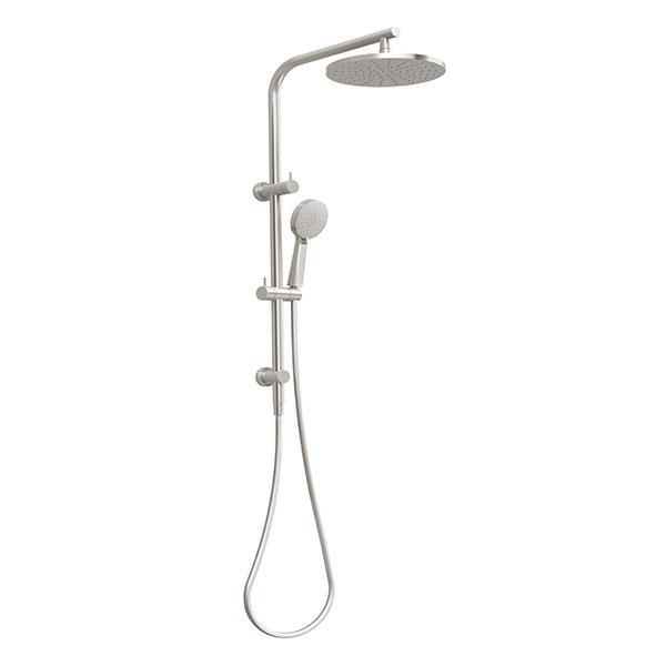 Phoenix Vivid Slimline Twin Shower - Brushed Nickel - Burdens Plumbing