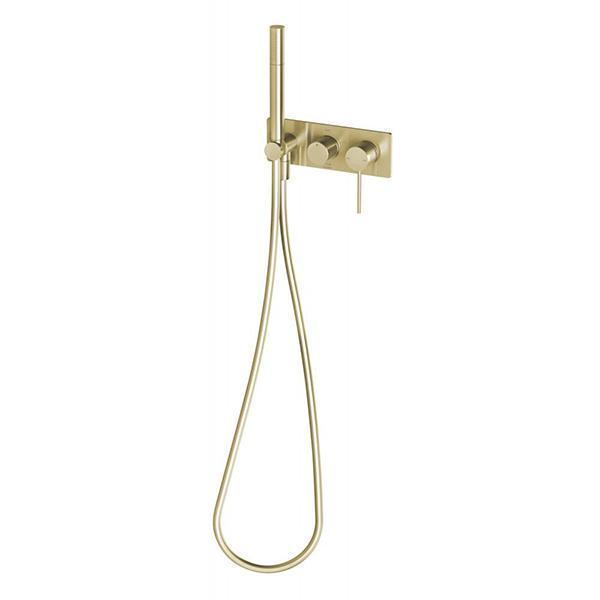 Phoenix Vivid Slimline Wall Shower System - Brushed Gold - Burdens Plumbing