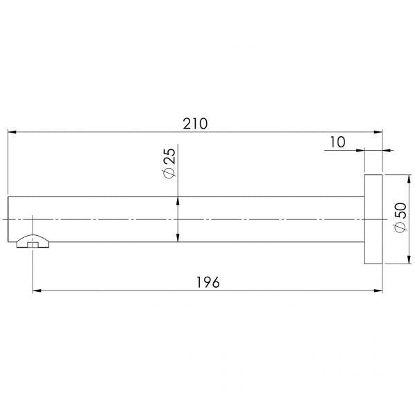 Phoenix Vivid Wall Bath Outlet 200mm - Brushed Gold - Burdens Plumbing