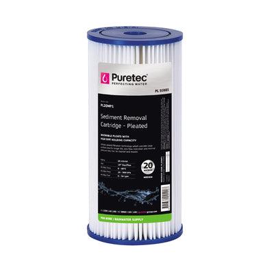 PURETEC PLEATED SEDIMENT MAXI PLUS CARTRIDGE 10' 20UM PL20MP - Burdens Plumbing