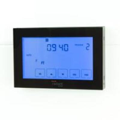 RADIANT GLASS FRONTED HORIZONTAL DUAL PURPOSE THERMOSTAT & TIMER SWITCH BLACK GTSB-DUAL-H - Burdens Plumbing