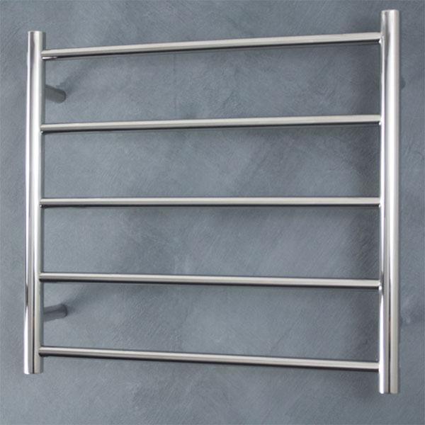 Radiant Round 5 Bar Non-Heated Rail 600mmx550mm Polished Stainless Steel - Burdens Plumbing