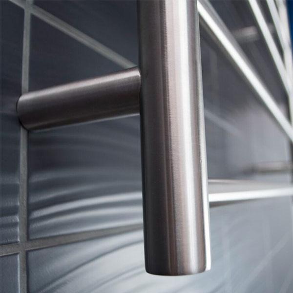 Radiant Round 7 Bar Non-Heated Rail 700mmx1130mm Brushed Stainless Steel - Burdens Plumbing