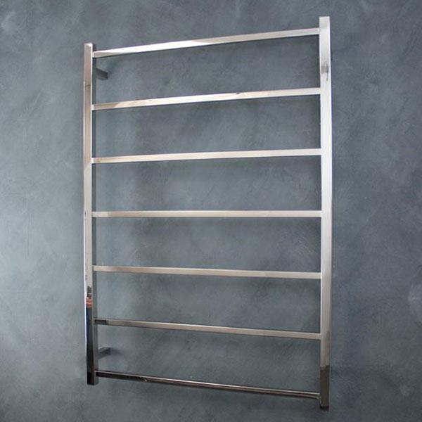 Radiant Square 7 Bar Non-Heated Towel Ladder 800 X 1130 Polished - Burdens Plumbing