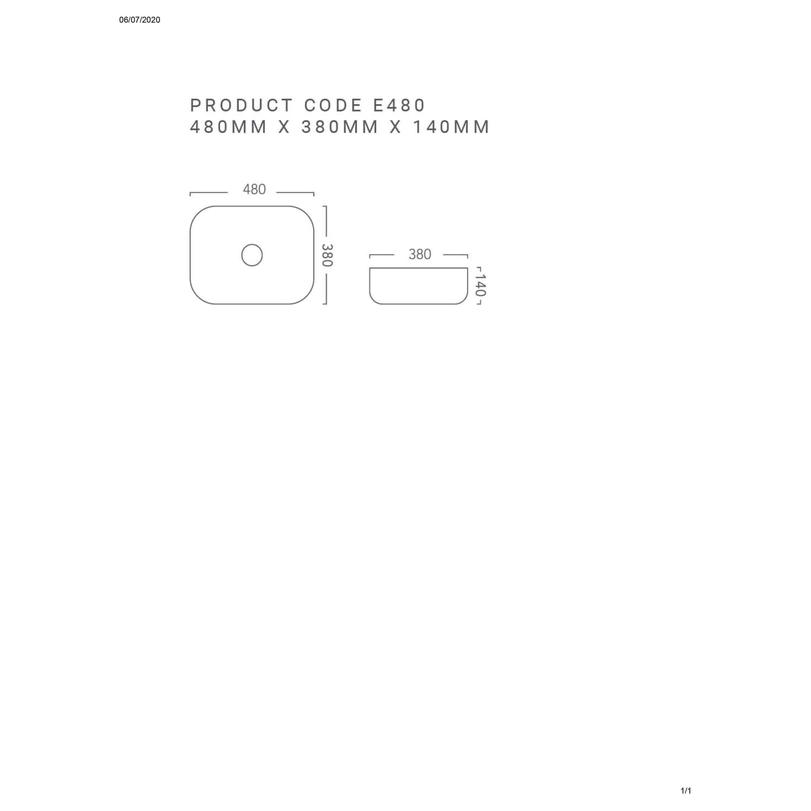 Rf Essence 480mm Above Counter Basin Nth White - Burdens Plumbing