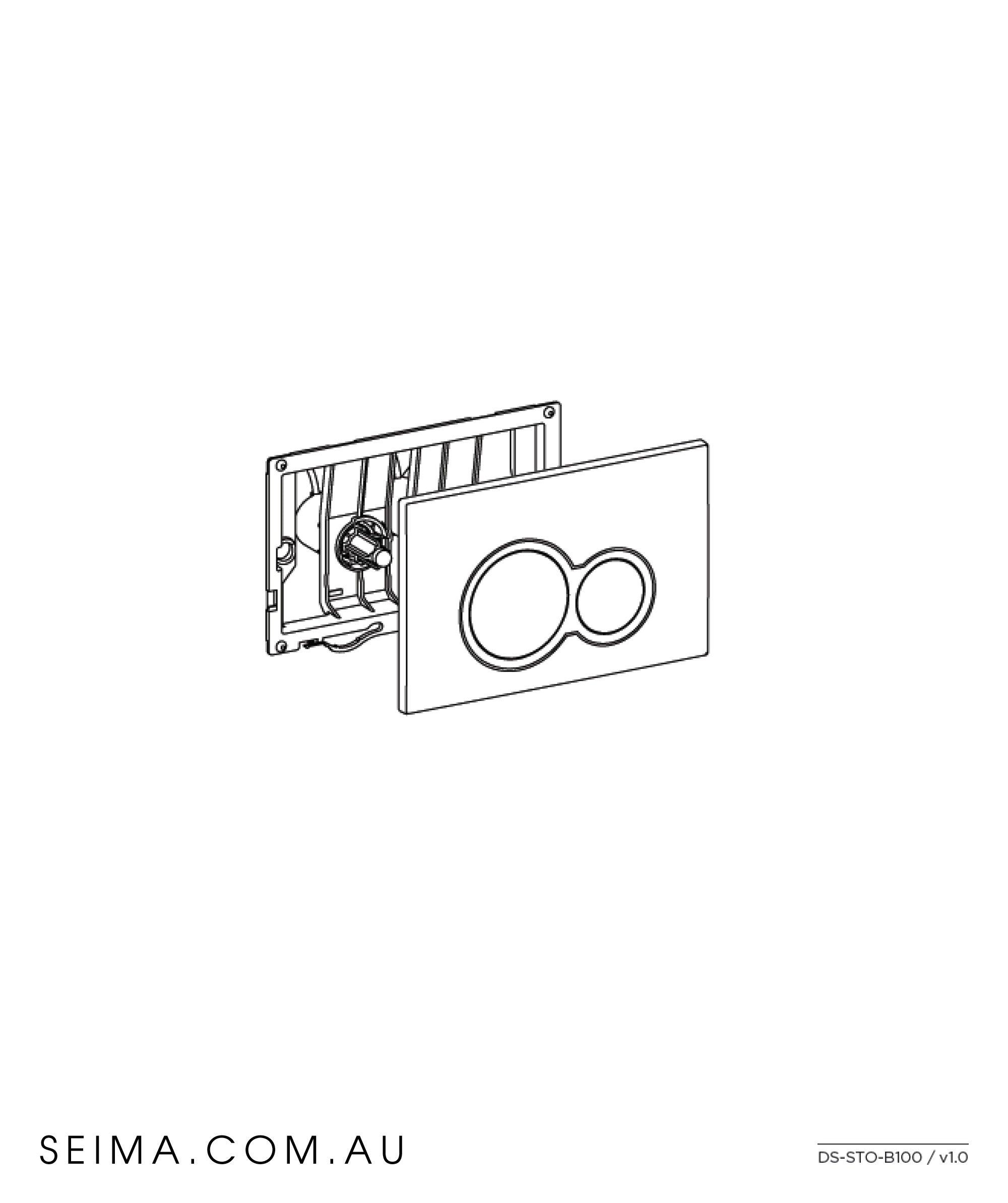 Seima Flush Plate White Round Sto-B100-W - Burdens Plumbing