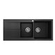 SEIMA OROS 1160 ARQSTONE SINK 1 BOWL BLACK 1 TAPHOLE LEFT DRAINER 1160X500X210MM - Burdens Plumbing