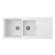 SEIMA OROS 1160 ARQSTONE SINK 1 BOWL WHITE 1 TAPHOLE LEFT DRAINER 1160X500X210MM - Burdens Plumbing