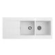 SEIMA OROS 1162 ARQSTONE SINK 2 BOWL WHITE 1 TAPHOLE RIGHT DRAINER 1160X500X210MM - Burdens Plumbing