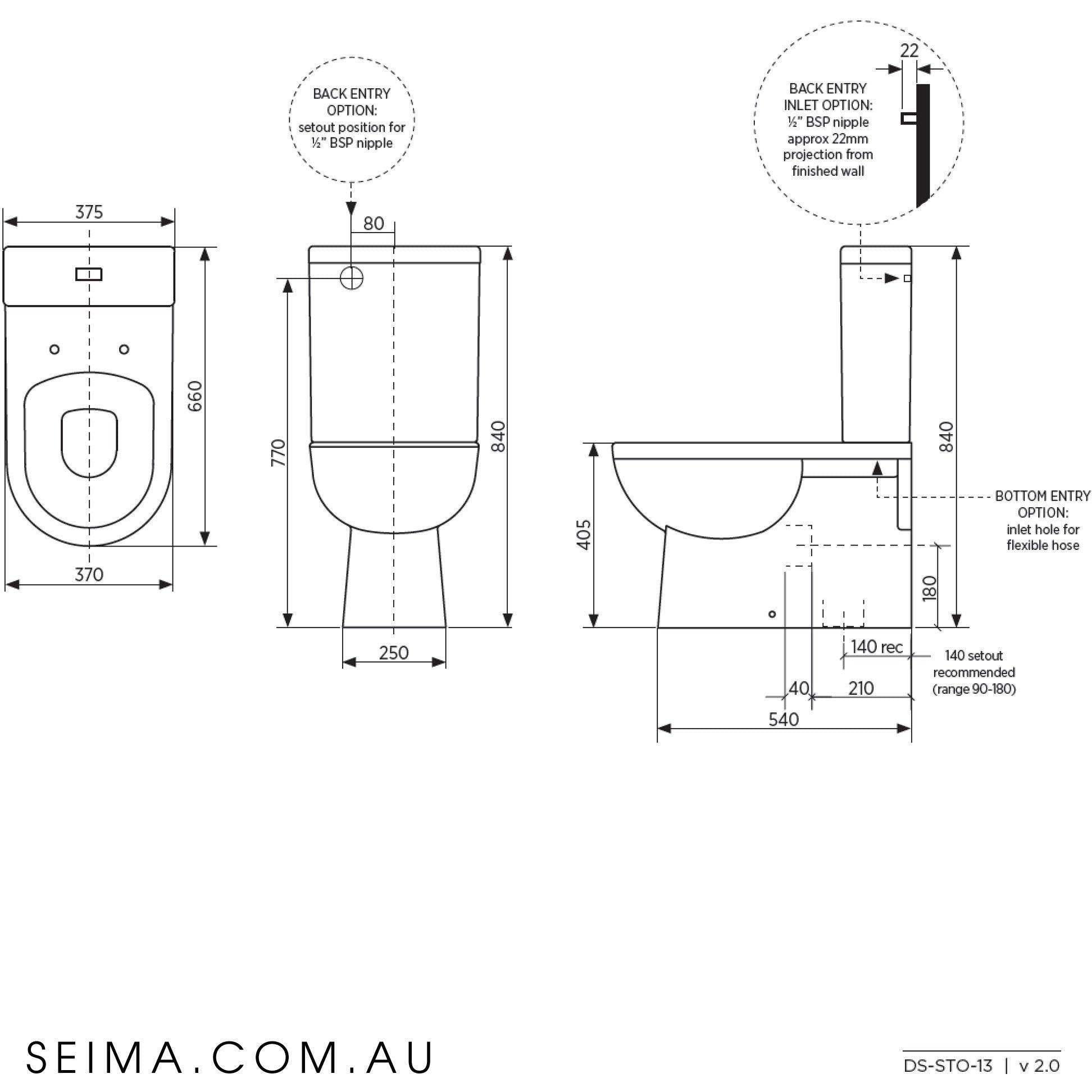 Seima Scara Wall Faced Toilet Suite - Burdens Plumbing