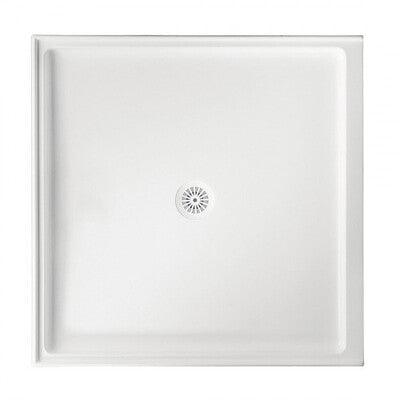 SHOWER BASE MARBLETREND 1000 X 1000 CENTRE OUTLET WHITE - Burdens Plumbing