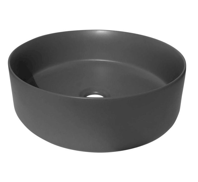 Siera Round Slimline Ceramic Vessel Basin Matt Grey - Burdens Plumbing