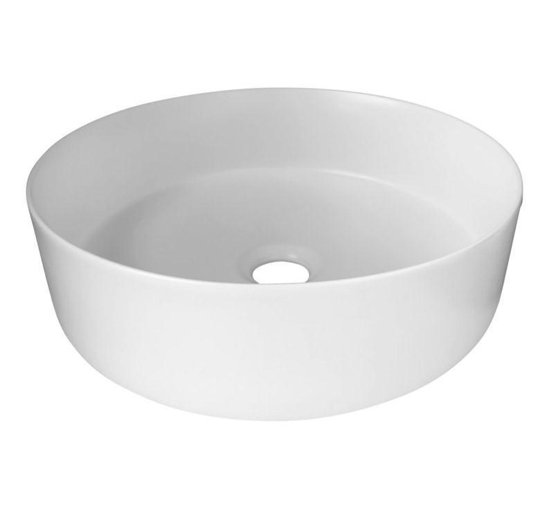 Siera Round Slimline Ceramic Vessel Basin Matt White - Burdens Plumbing