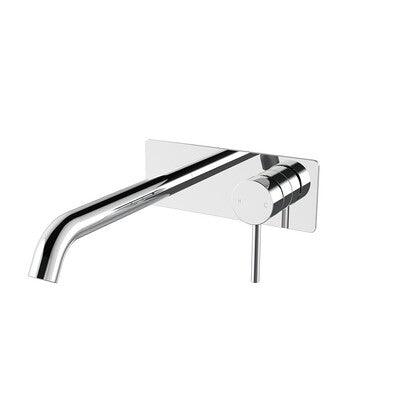 STREAMLINE AXUS PIN WALL MOUNTED BASIN/BATH MIXER WHITE 220MM SPOUT *EXTERNAL ONLY* - Burdens Plumbing