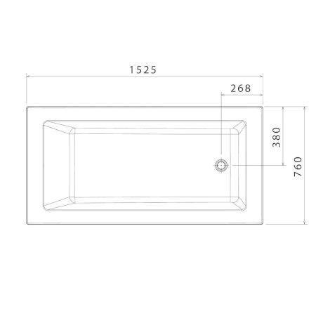 STYLUS NEWBURY 1525 ISLAND BATH 1525 X 760 X468 WHITE - Burdens Plumbing