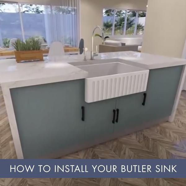 T&H Chester 80 X 50 Double Bowl Fireclay Sink 1Th Including Overflow Kit - Burdens Plumbing