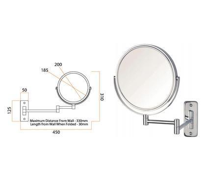 Ablaze Magnifying Mirror 1X & 10X Mag - Chrome - Burdens Plumbing