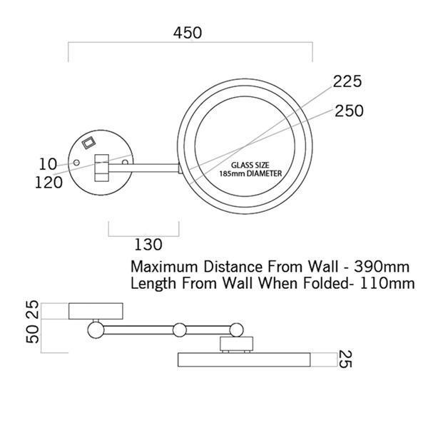 Thermogroup Ablaze 3X Magnifying Mirror With Cool Light - Burdens Plumbing