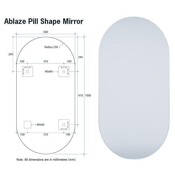 Thermogroup Duke Pill Shape Polished Edge Mirror - Burdens Plumbing
