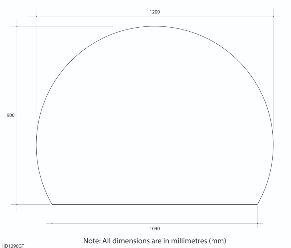 Thermogroup Hd1290Gt D-Shaped Polished Edge Mirror - Burdens Plumbing