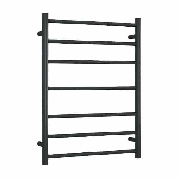 Thermogroup 7 Bar Thermorail Matte Black Straight Round Heated Towel Ladder 600mm - Burdens Plumbing