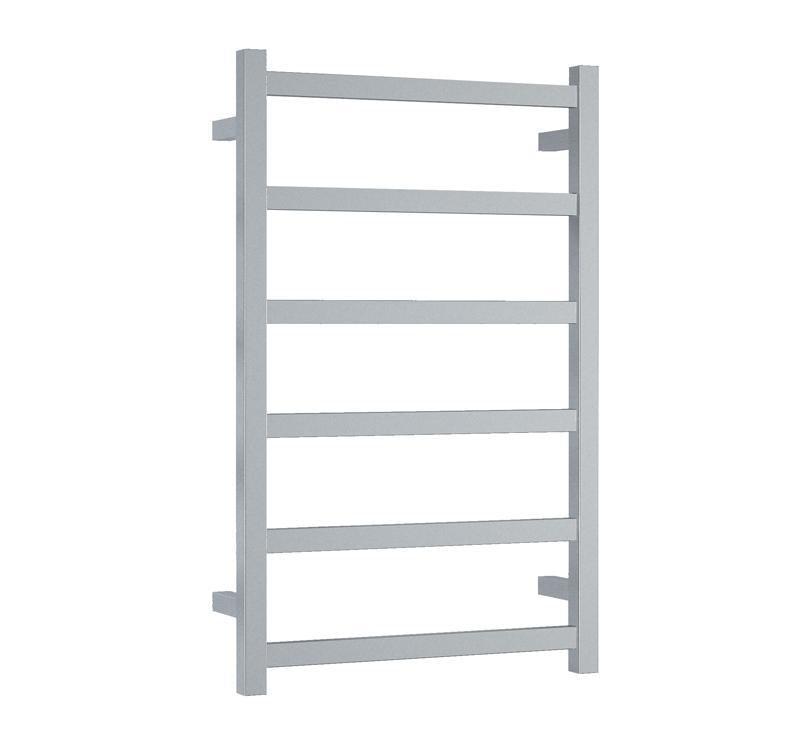 Thermorail Towel Rail Square 6 Bar Heated Rail 500X800 - Polished Stainless Steel - Burdens Plumbing